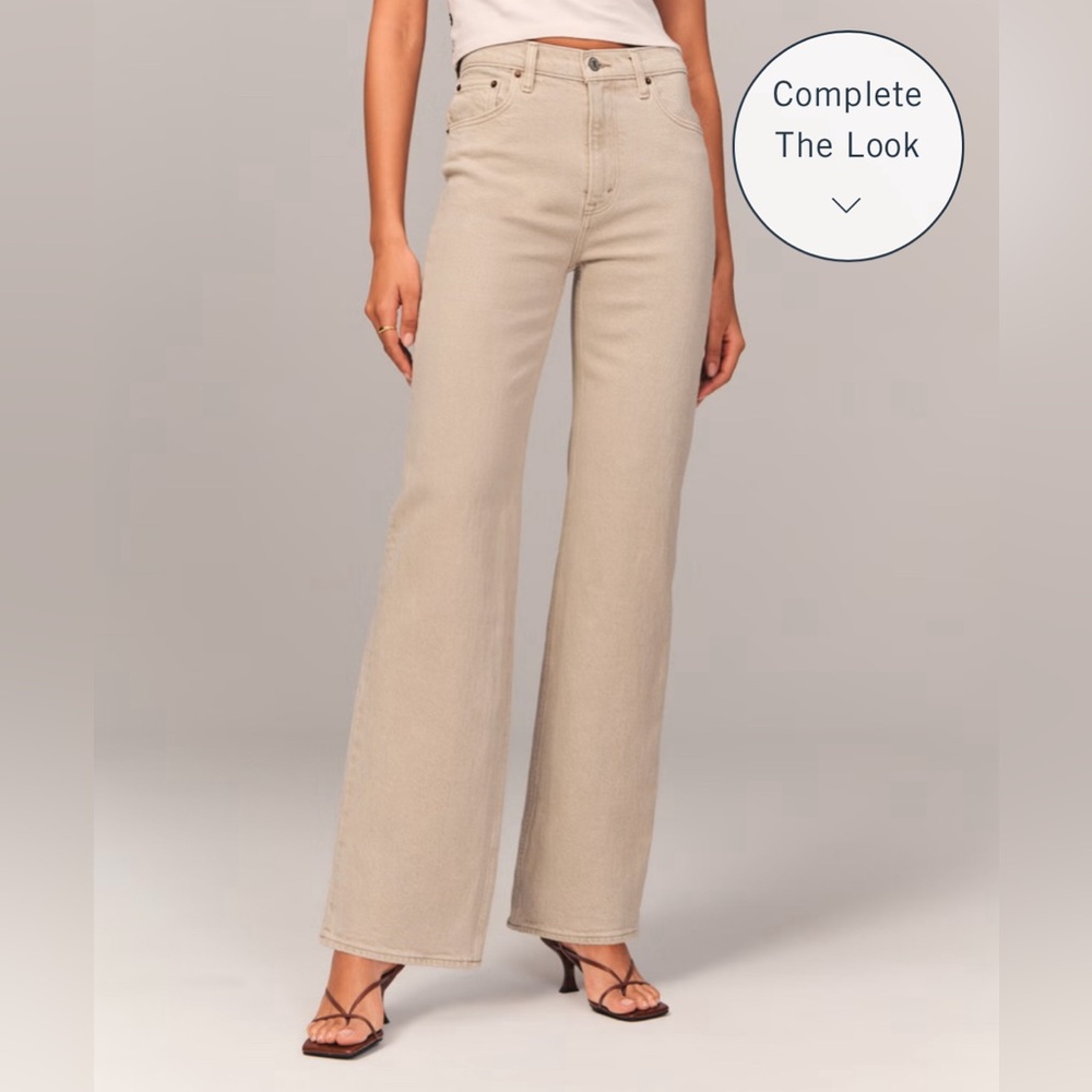 Abercrombie & Fitch High Rise Women Jeans - Beige